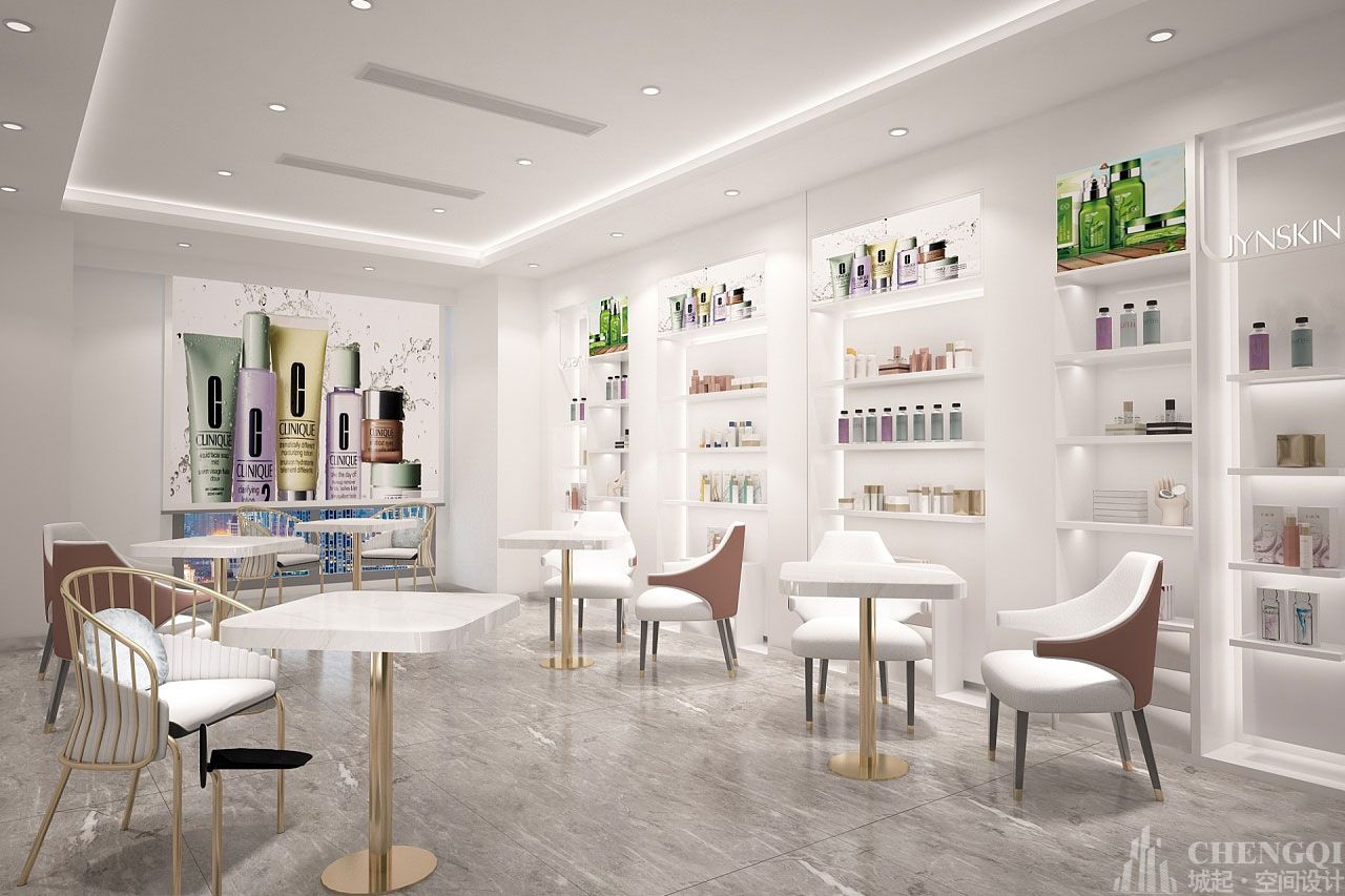 护肤品店装饰实景图,护肤品店装饰布局图