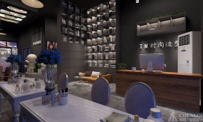 美发店装饰设计实景图,美发店装饰设计案例图