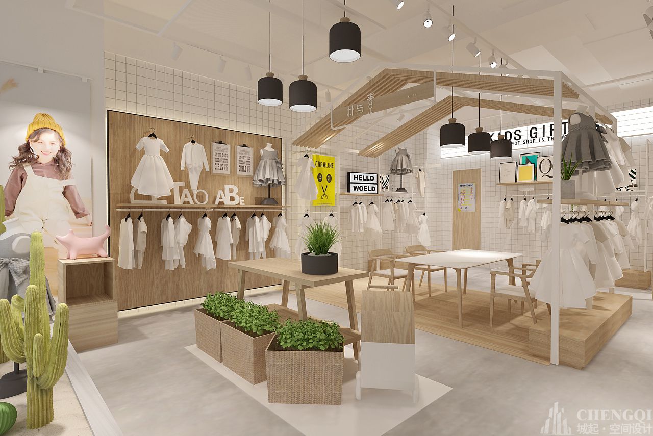 宝宝衣服店装饰布局图,宝宝衣服店装饰效果图
