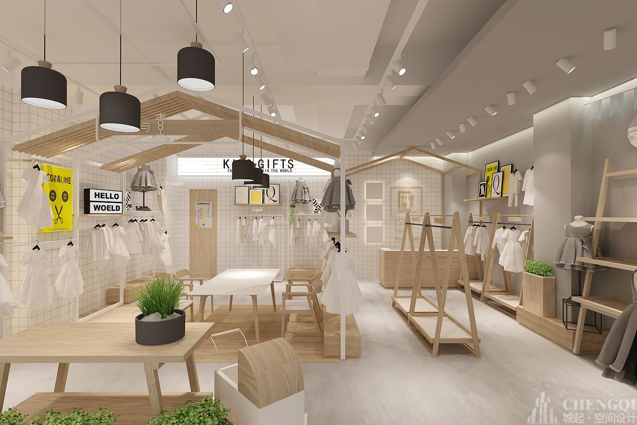 宝宝衣服店空间装饰效果图,宝宝衣服店空间设计图片