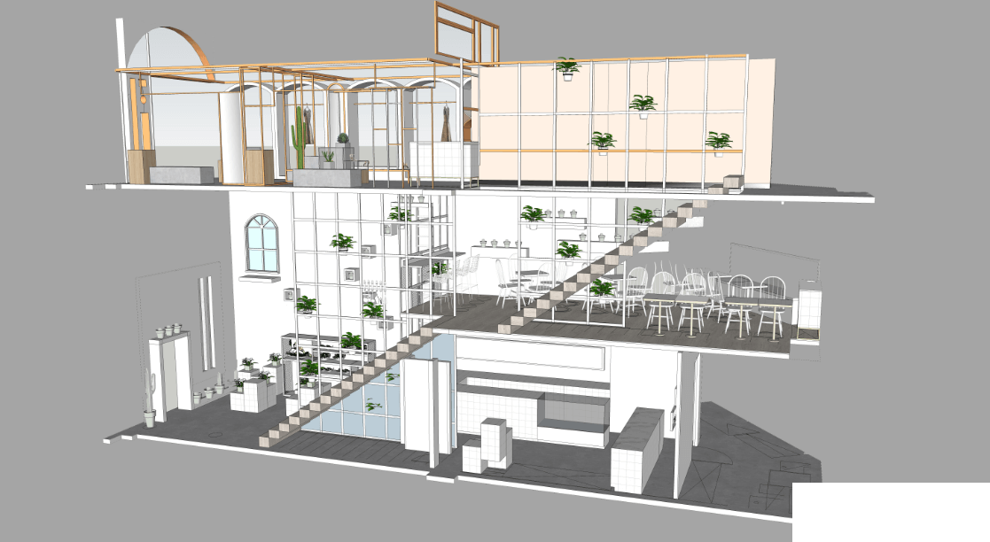 花店店铺装修设计装修布局图,花店店铺装修设计装修效果图