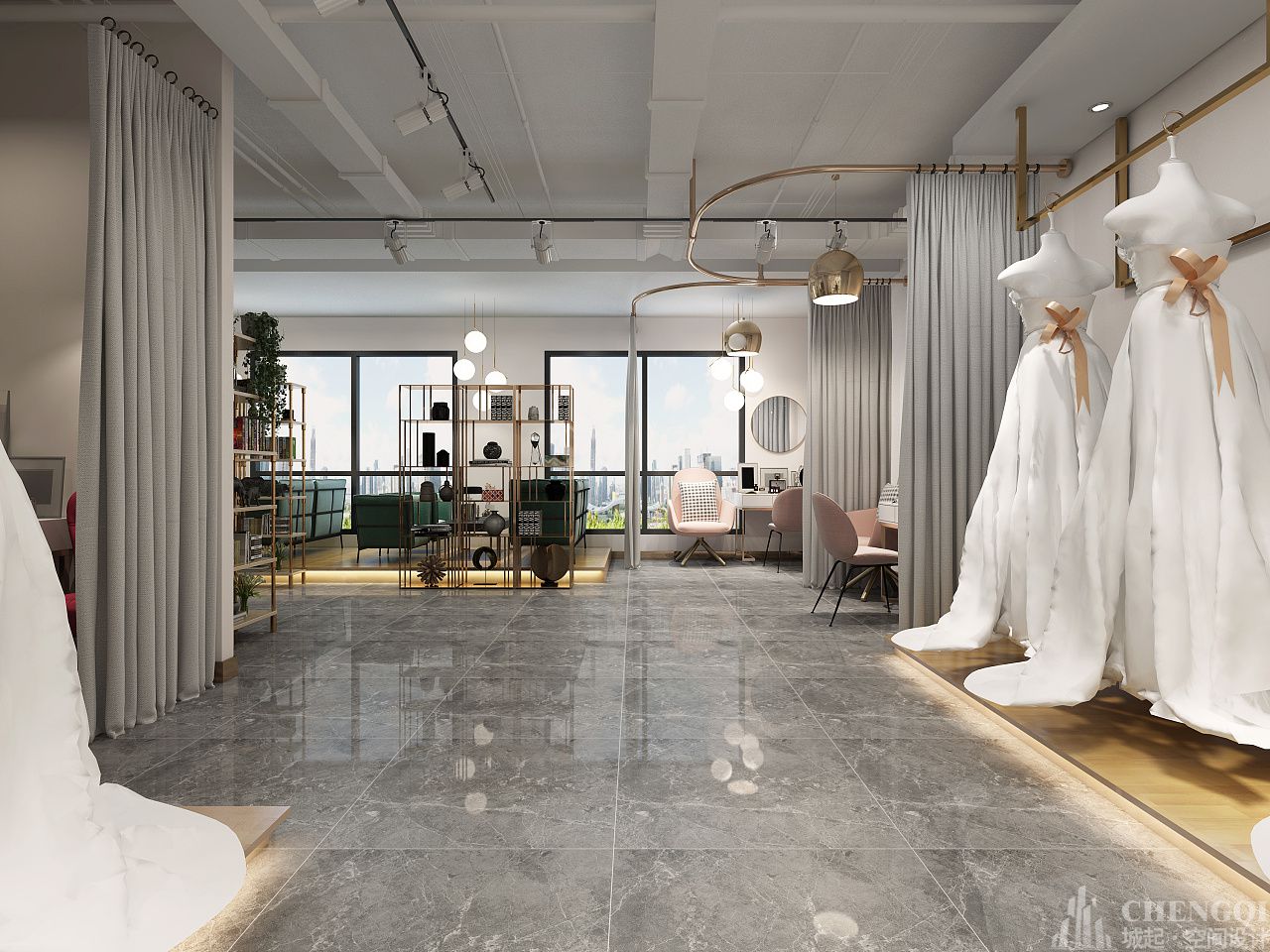 婚纱店空间设计实景图,婚纱店空间设计效果图