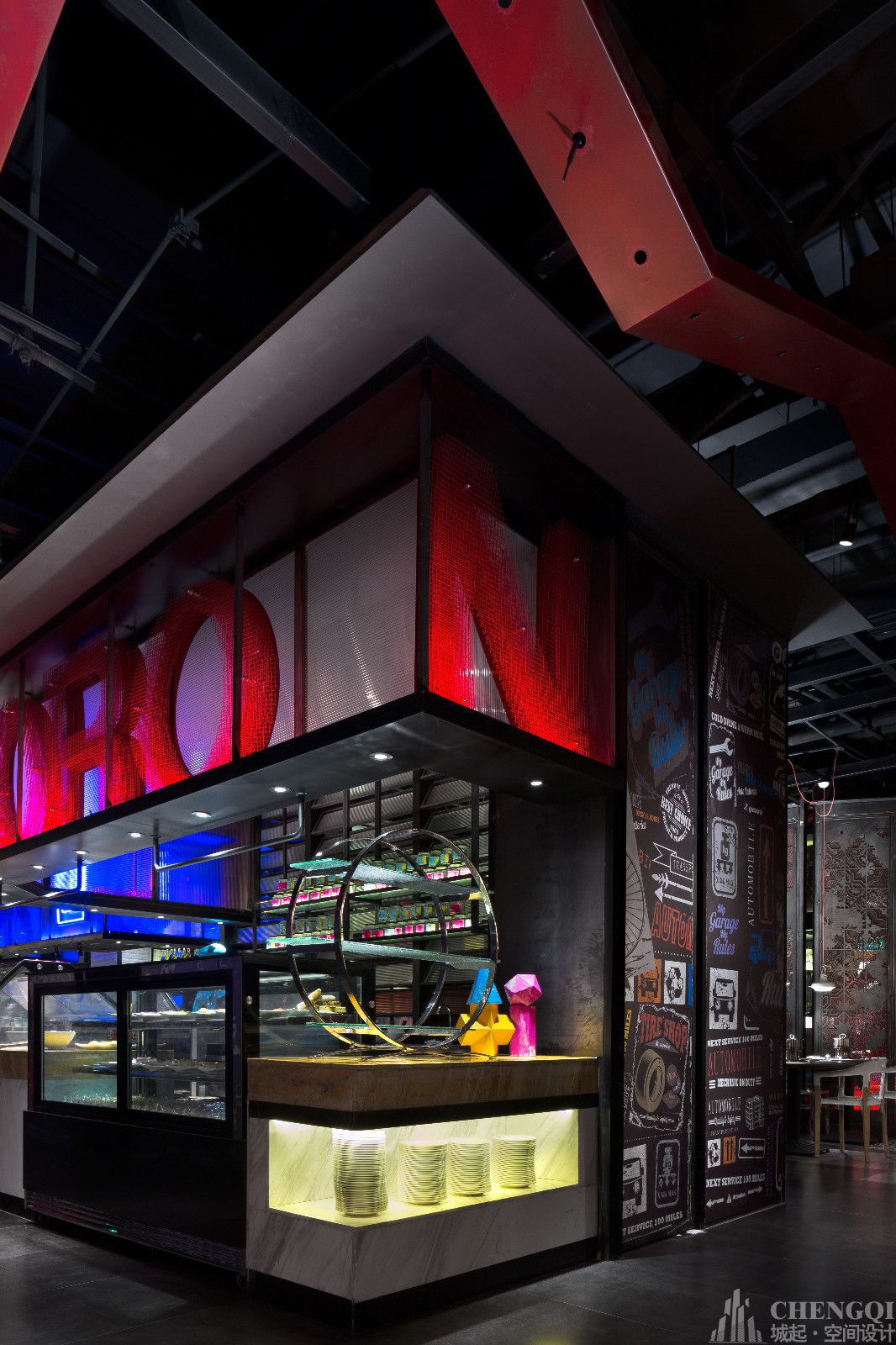 自助餐厅装修设计实景图,自助餐厅装修设计布局图