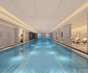 游泳馆装饰案例图,游泳馆装饰实景图