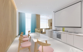 月子会所装修设计效果图,月子中心空间设计案例图