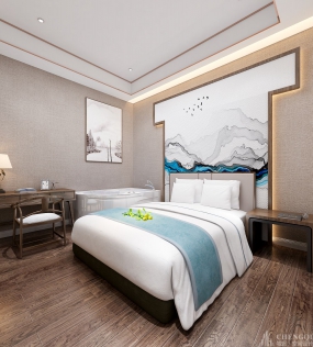 宾馆空间装饰效果图,宾馆装修设计实景图