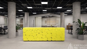 科技公司办公室前台设计图,办公空间装饰图片