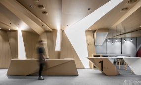 科技办公室空间设计效果图,科技办公室装饰实景图