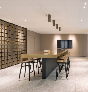 新中式风格茶水吧台区效果