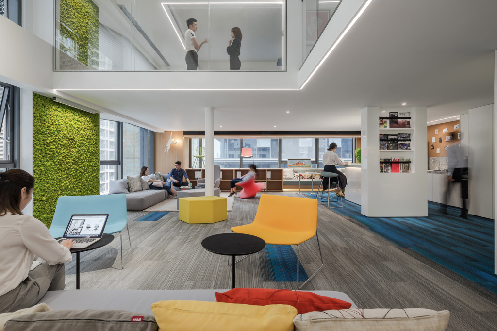 办公室开放区装修设计效果图,办公室开放区设计效果图