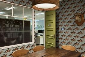 办公室会议室背景墙装修图