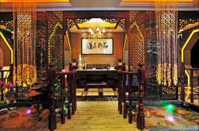 足浴店室内背景墙壁纸装修效果图片