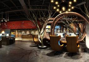 大型网吧收银台装修设计效果图