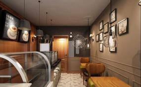 甜品店店面墙纸装修图片