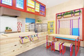 自助餐厅墙纸效果图