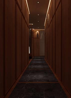 简单中式风格spa养生会所装修设计效果图