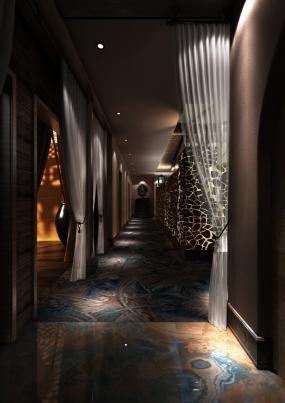 中式spa会所室内装修设计效果图片