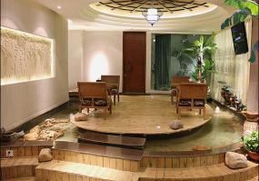 2018中式spa会所室内装修效果图欣赏