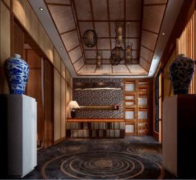 2018中式spa会所壁灯装修效果图片