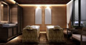 2018中式spa会所背景墙设计图片