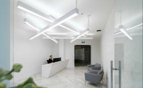 投资公司办公室前台设计效果图 