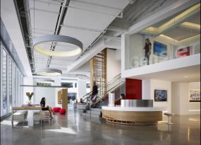 简约小型办公室前台装修设计图片2018