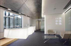 办公室前台简约吊灯装修效果图片