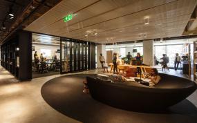 公司办公室前台形象墙设计效果图片