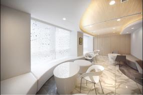 现代简约办公室隔断式办公桌装饰图