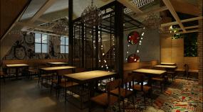 时尚混搭风格火锅店装修图片