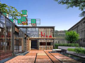 复古茶楼火锅店设计装修图片