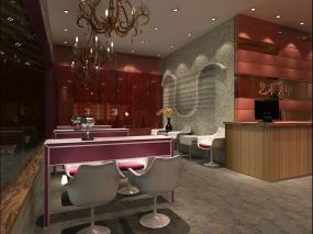 美甲店室内壁纸装修效果图片