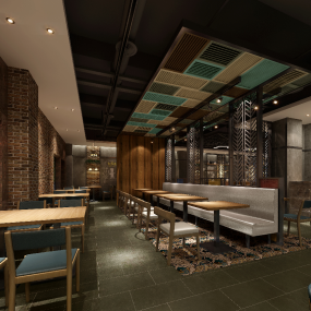 饭店包厢室内设计效果图