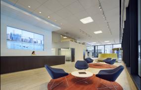 现代感公司前台背景墙效果图片