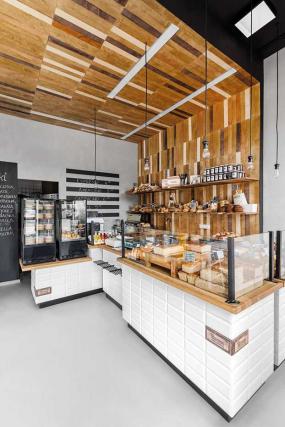 蛋糕店门面室内玻璃展示柜装修设计图片