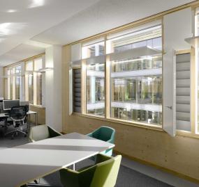 大型办公室隔断墙装修图片