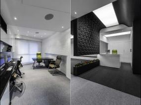 小型办公室地板砖装修装潢效果图