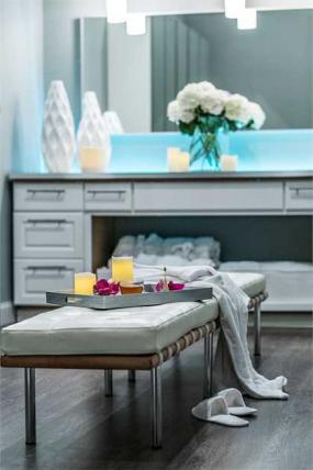 美容门面室内背景墙设计装修效果图片