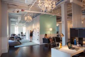 简单办公室书柜墙面设计装修效果图片