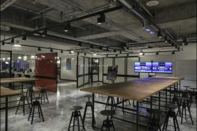 清新的会议室石膏板吊顶效果图