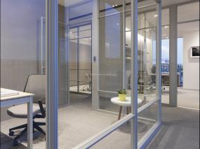 简约办公室玻璃隔断装修设计图片