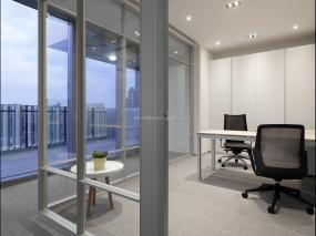 简约办公室玻璃隔断效果图片