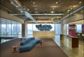 现代办公室室内布置效果图图片