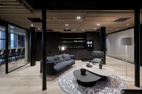 简约公司背景墙前台设计效果图片