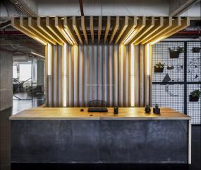 都市办公前台接待台装修