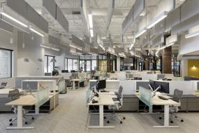 稳重厚重办公室室内装饰装修设计效果图