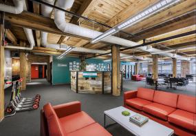 现代办公室前台装修设计效果图大全