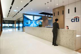 贸易公司前台装修实景图片大全