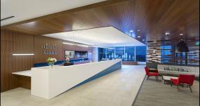 贸易公司前台装修装潢效果图