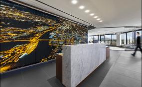 贸易公司前台装饰设计效果图